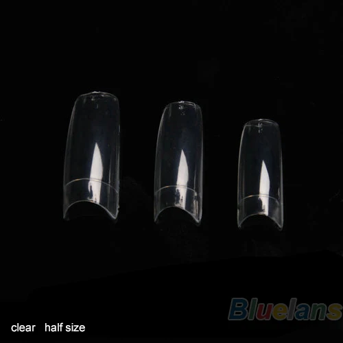 Оптовая продажа 500 шт. прозрачный белый цвет искусственный дизайн ногтей