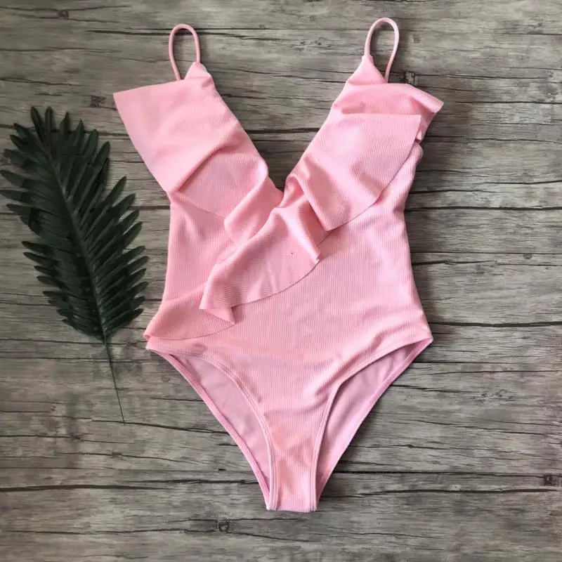 2019 Ladies'Swimming Suit купальный костюм бикини с листьями лотоса сбоку соединены чистые