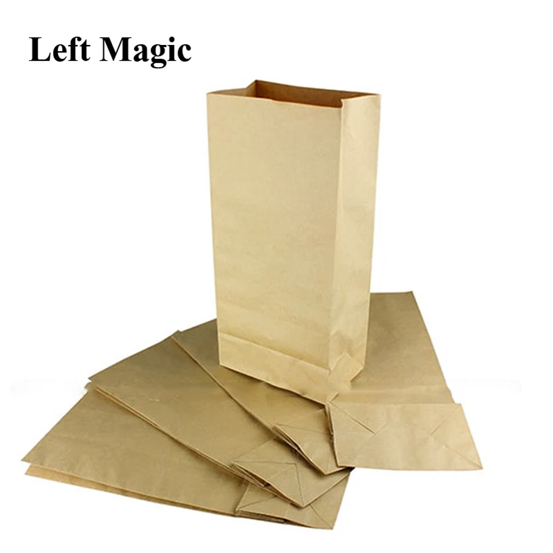 

5 Pcs Kraft Paper Bag Magic Trick Use For Ghosty Devils Nail Banana Hammer Orange Disappear O Lite Bag Stage Magic Props