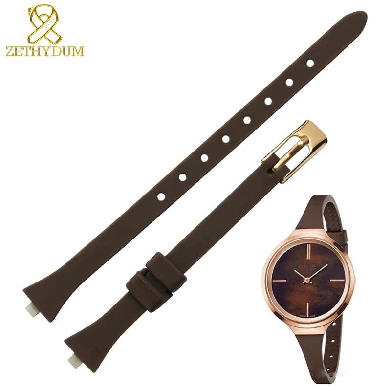 

Womens Silicone Rubber watchband 10*3mm small bracelet Convex mouth watch strap suitable for K4U236K6 K4U231B1 K4U231VX K4U231YM