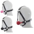 Интимные изделия, кожа, с силиконовым шариком, кляп, портупея, фетиш, бондаж, сексуальная маска, Взрослые Эротические игрушки для пар