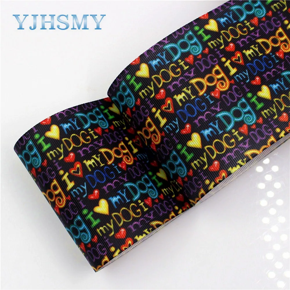 YJHSMY I-18428-58 75 мм 5 ярдов мультфильм ленты Термальность с печатным рисунком grosgrain