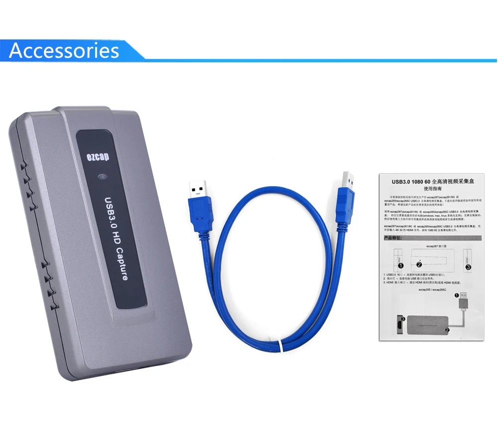 Ezcap 287 USB карта видеозахвата 1080P HD 3 0 адаптер для OBS Game PS3/4 потоковая трансляция в