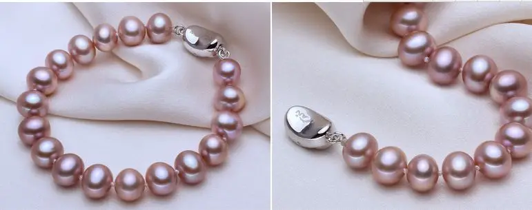 

charming south sea 9 -10mm lavender pearl bracelet 7.5-8inch