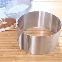 retractable stainless steel circle mousse ring baking tool set cake mould mold size adjustable bakeware 16 30cm 6 12inch b q