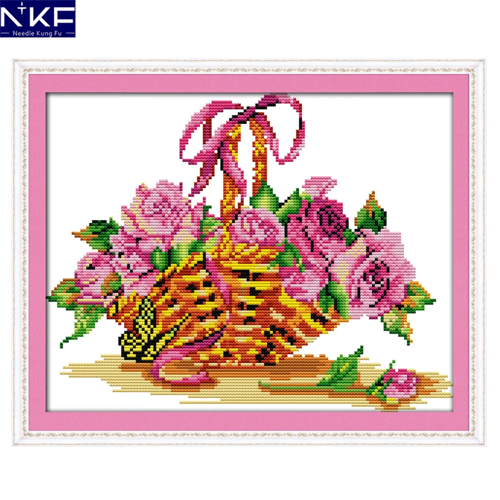 Фото NKF розы и корзины Цветочный стиль рукоделие вышивка наборы ручной работы