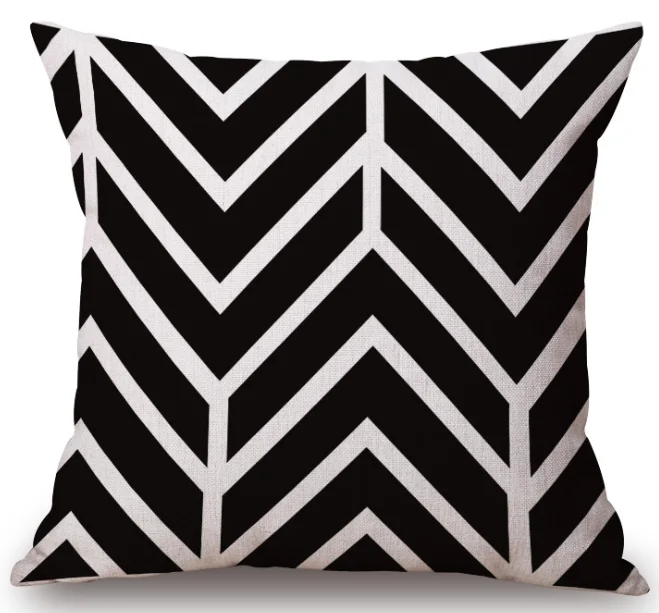 Черно белая Геометрическая наволочка для тела с сердечком льняная кровати