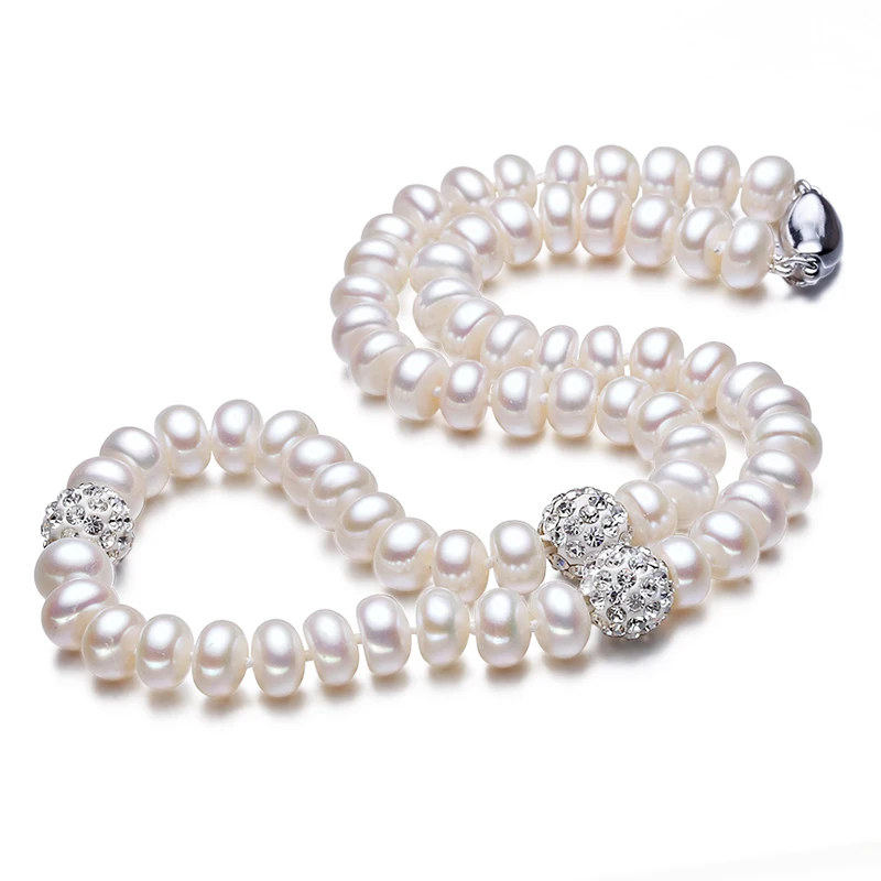 Ожерелье-чокер из серебра 100% пробы с натуральным пресноводным жемчугом |