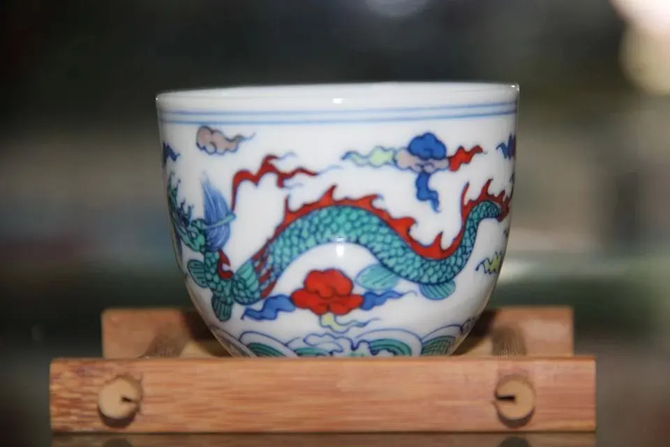 

Высококлассные частные чашки из Китая Jingdezhen ручная роспись античный фарфоровый чайный сервиз чашка Rohan Doucai облачный дракон