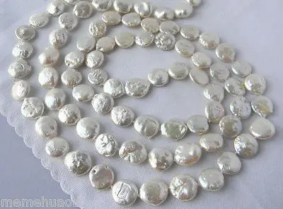 Hot sale Free Shipping&gt&gt&gt&gt48'' 12MM White Coin Freshwater Pearl Necklace AAA | Украшения и аксессуары