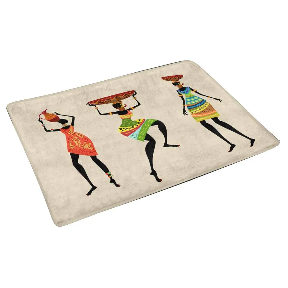 Африканская женщина с баночкой в традиционном платье Противоскользящий коврик