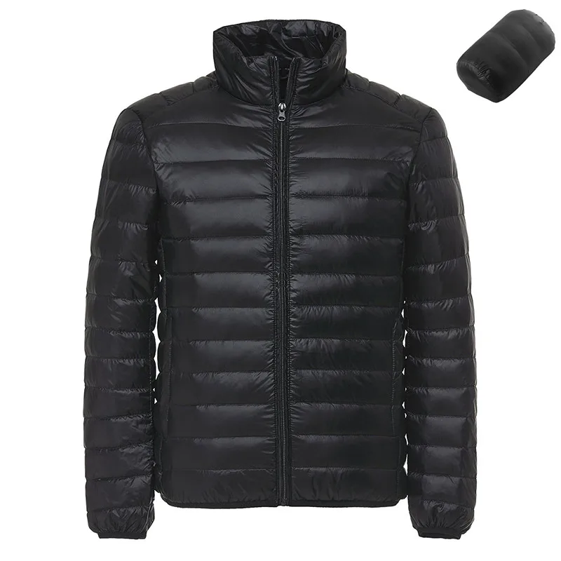 Мужской пуховик белая парка с воротником стойкой Ультралегкая 2019|Мужские