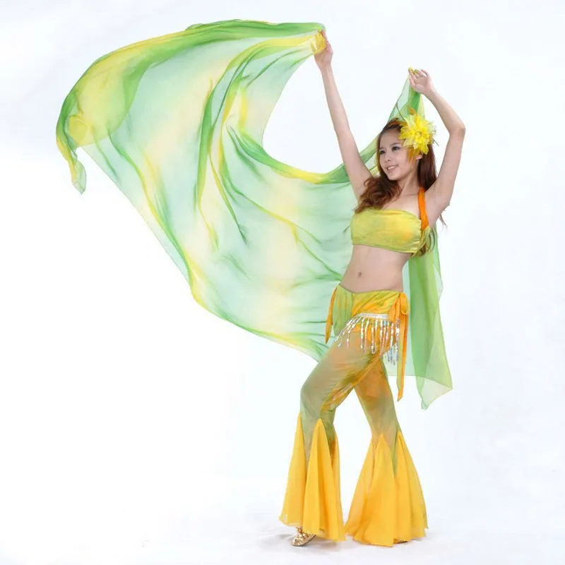 Женский платок для танца живота шелковая шаль с градиентом Размер 250*120 см 18
