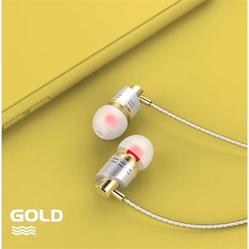 Gold Внутриканальные стерео наушники для HUAWEI P10 P9 Lite P8 Lite P9Lite P8Lite Plus P7 P6 гарнитура тяжелый бас для телефона с микрофоном - Цвет: Gold