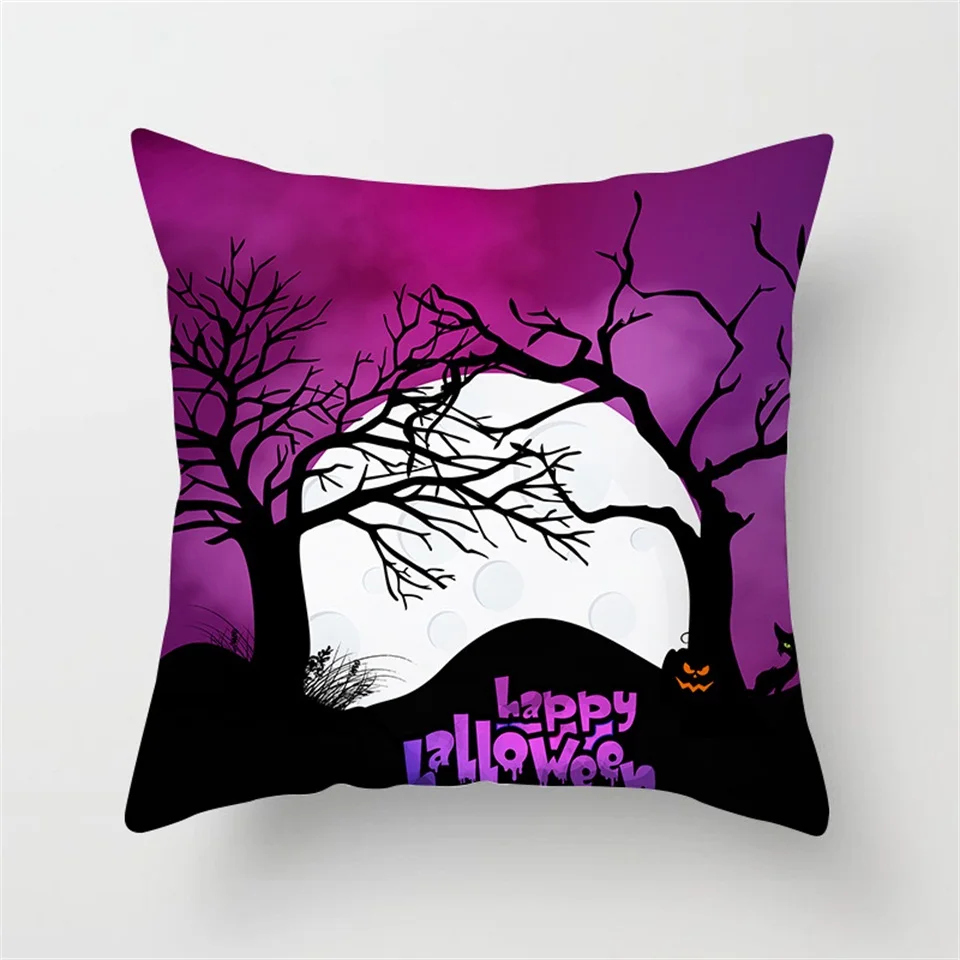Pillow Cover J Tronzo/наволочка на Хэллоуин 45x45 см, вечерние наволочки для Счастливого Хэллоуина, вечерние наволочки с тыквенным черепом - Цвет: Pillow Cover J
