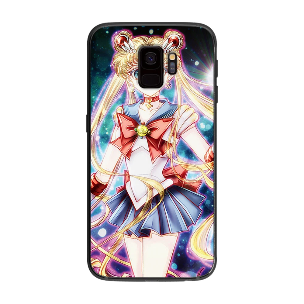 Japanese anime girl warrior magic moon For Samsung Galaxy A5 A6 A7 A8 A9 2018 2019 Plus M10 M20 M30 Soft phone case | Мобильные