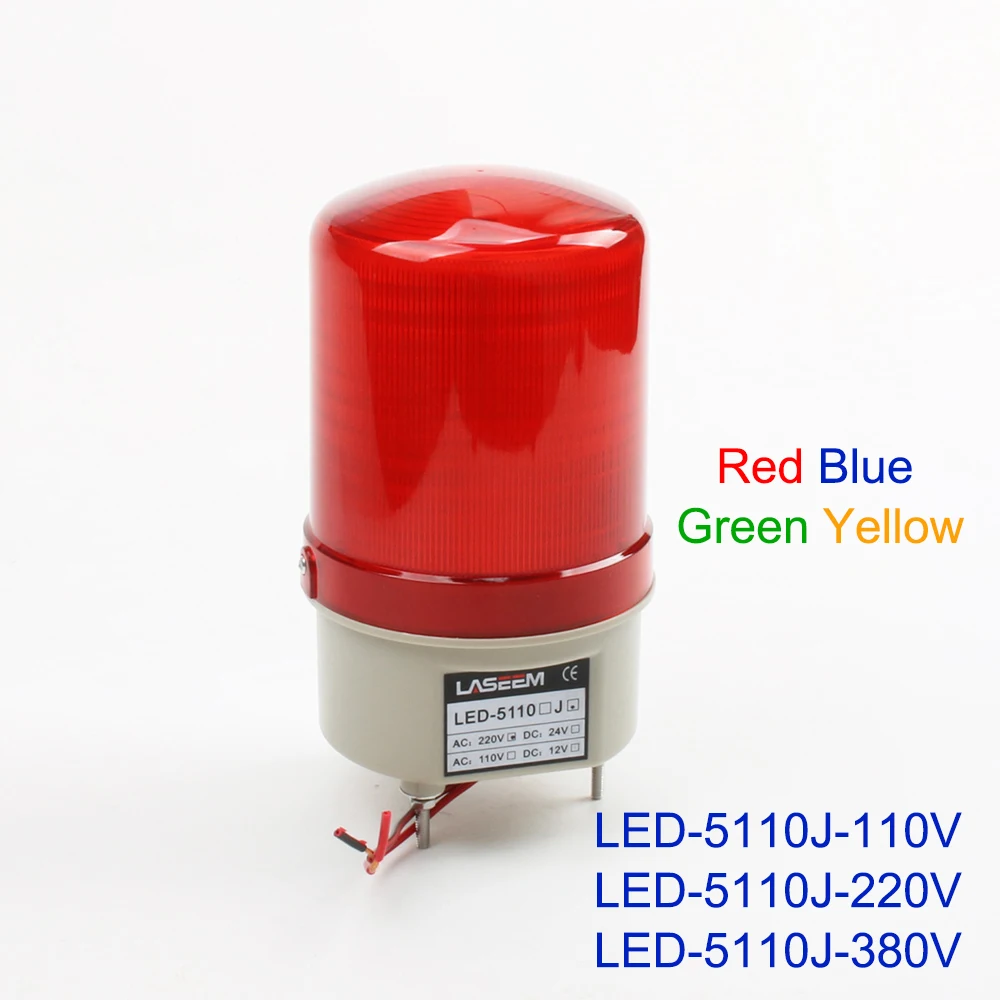 

AC 110V 220V 380V Red Yellow Green Blue Warning Light lamp Siren Industrial Warning with buzzer sound LED-5110J