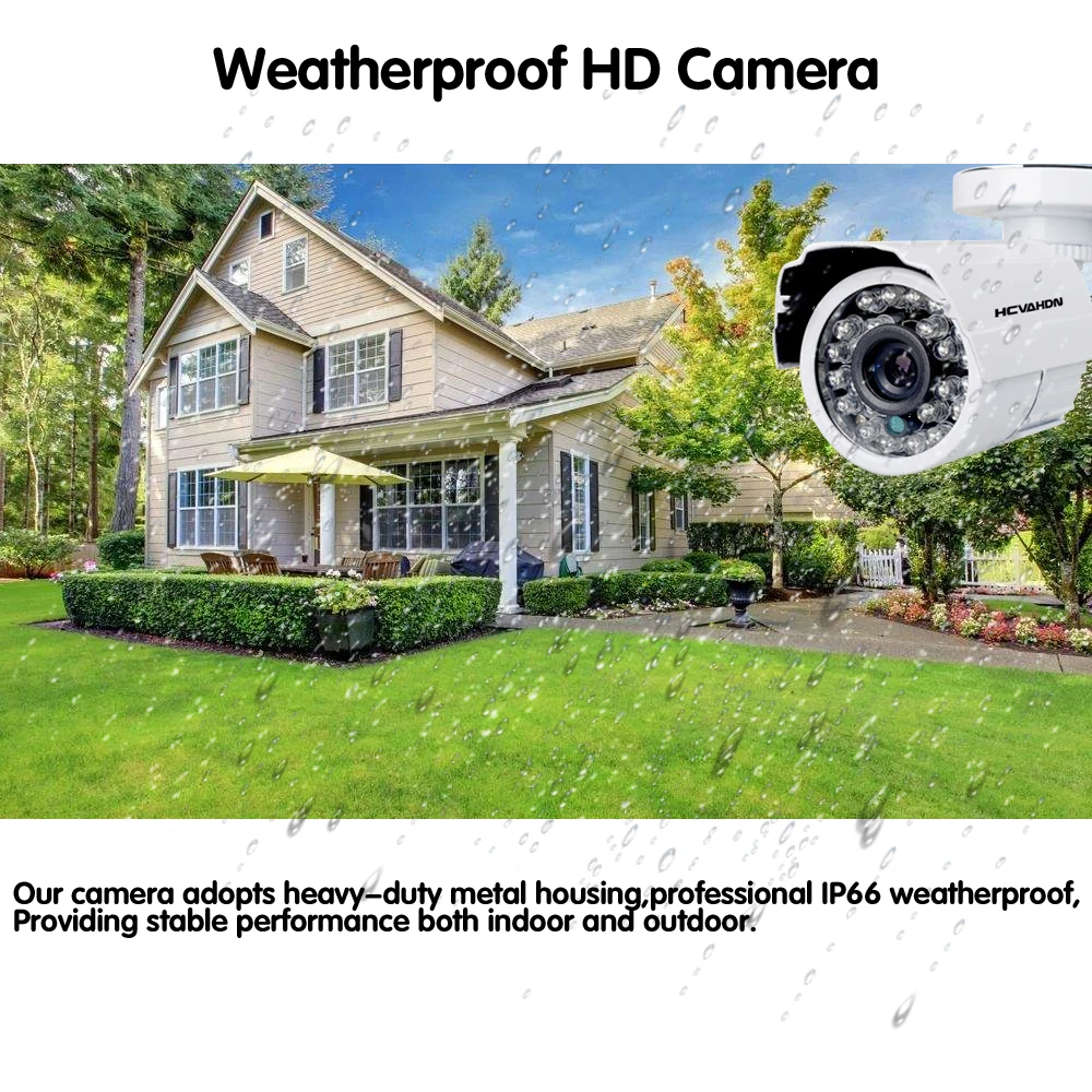 HCVAHDN 3000TVL 1080P HD Открытый безопасности дома Камера Системы 8CH HDMI DVR CCTV комплект
