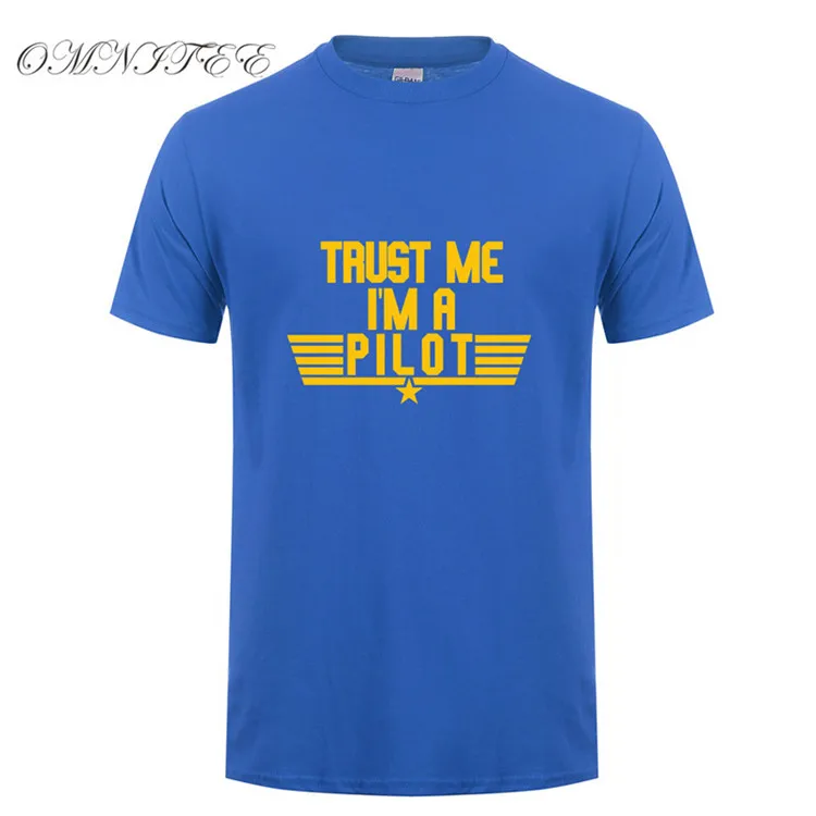 Omnitee Trust Me I'm A Pilot Футболка мужская короткий рукав хлопок Самолет футболки для водителя Мужская одежда Camisetas рубашка OT-737