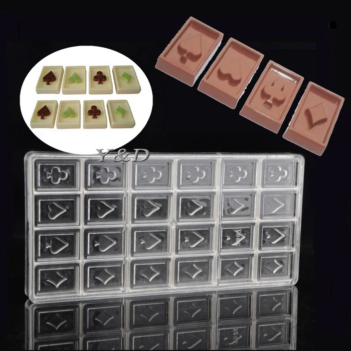 

Poker Gamblers Card Shaped Hard Plastic Polycarbonate Chocolate Mold Candy Mold DIY Baking Tray 3D Candy Tools PC Mold Bakeware