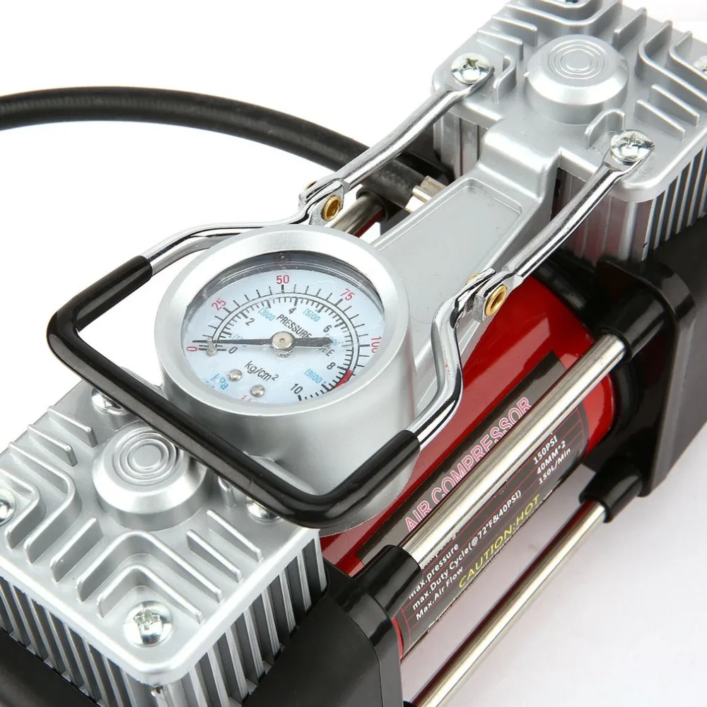 12V 150PSI Портативный аварийного сверхмощный 2 цилиндра автомобильный воздушный компрессор шин насос Универсальный для автомобилей грузовых автомобилей