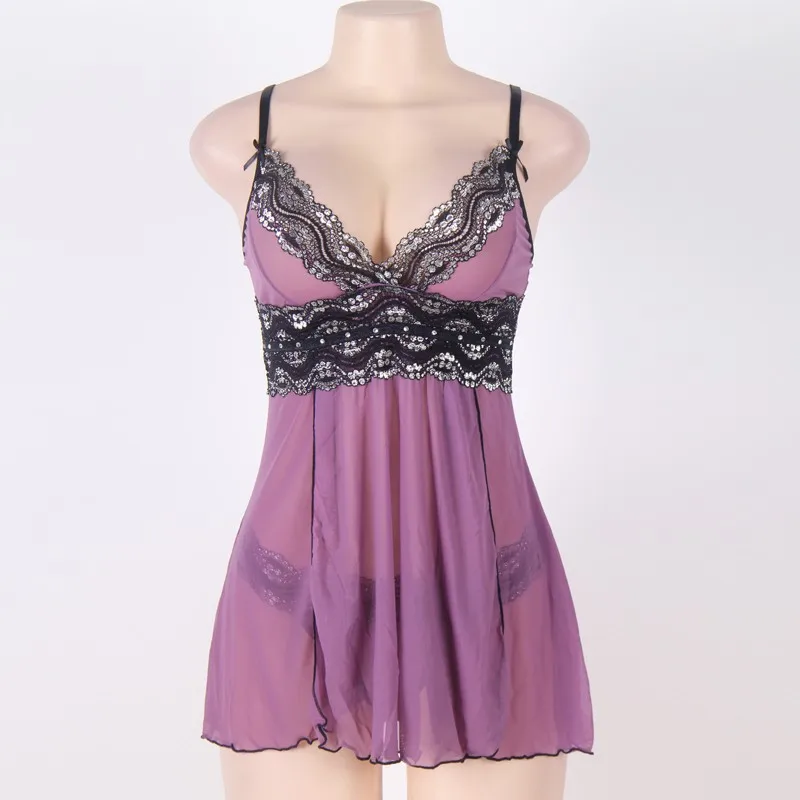 Прозрачное сексуальное нижнее белье AblitheNEW с прорезями серебристым кружевом