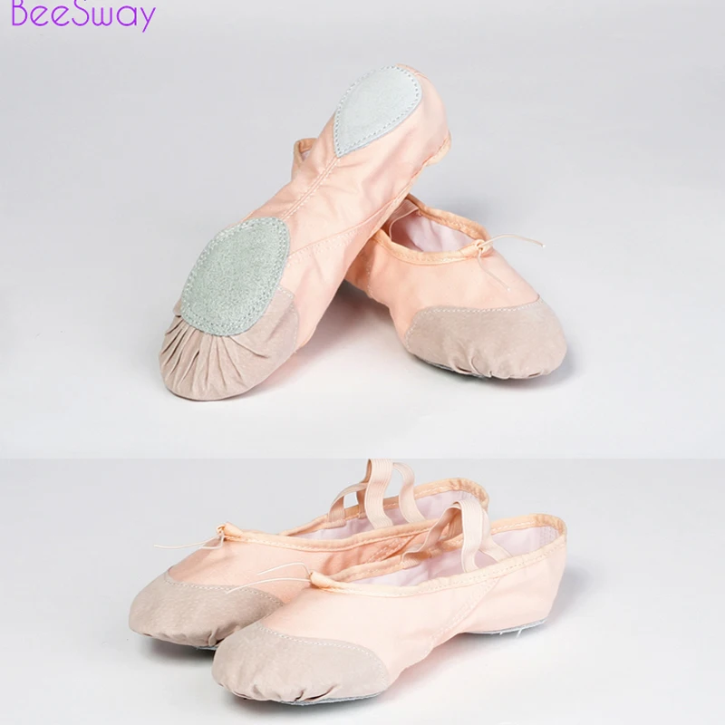 Балетки для взрослых парусиновые мягкие танцевальные туфли детей стельки из