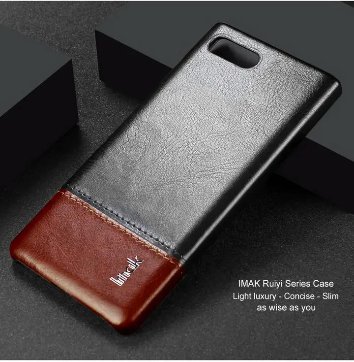 black and brown Imak Роскошный чехол Ruiyi для Blackberry Key2 чехол Keytwo Key тонкий лаконичный чехол s задняя крышка чехол для телефона coque бизнес-Чехлы - Цвет: black and brown