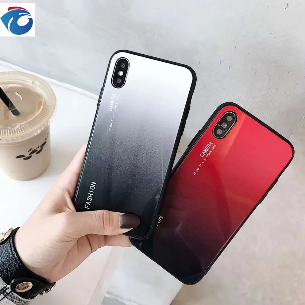 HUANQING роскошный стеклянный чехол с градиентом для телефона iPhone 8 6 Plus 7 6s X XS MAX XR