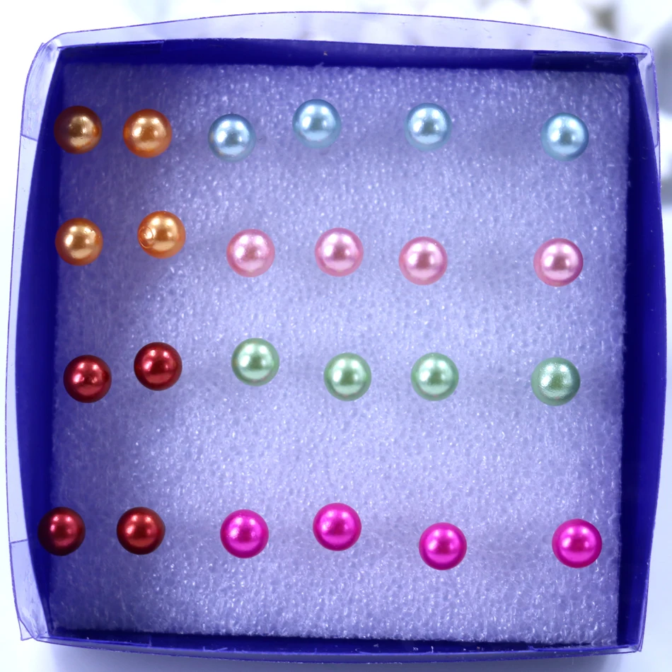 Бесплатная доставка дешевые пластиковые серьги гвоздики с имитацией жемчуга 4 мм