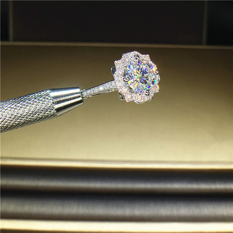 100% 18K 750Au золото Moissanite бриллиантовое кольцо D Цвет VVS с национальным сертификатом