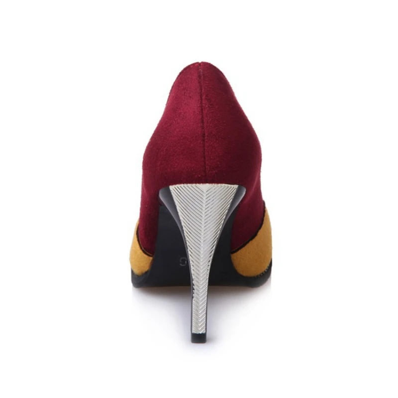 2017 новый дизайн женщины насосы замши женская обувь с каблуками мелкая рот