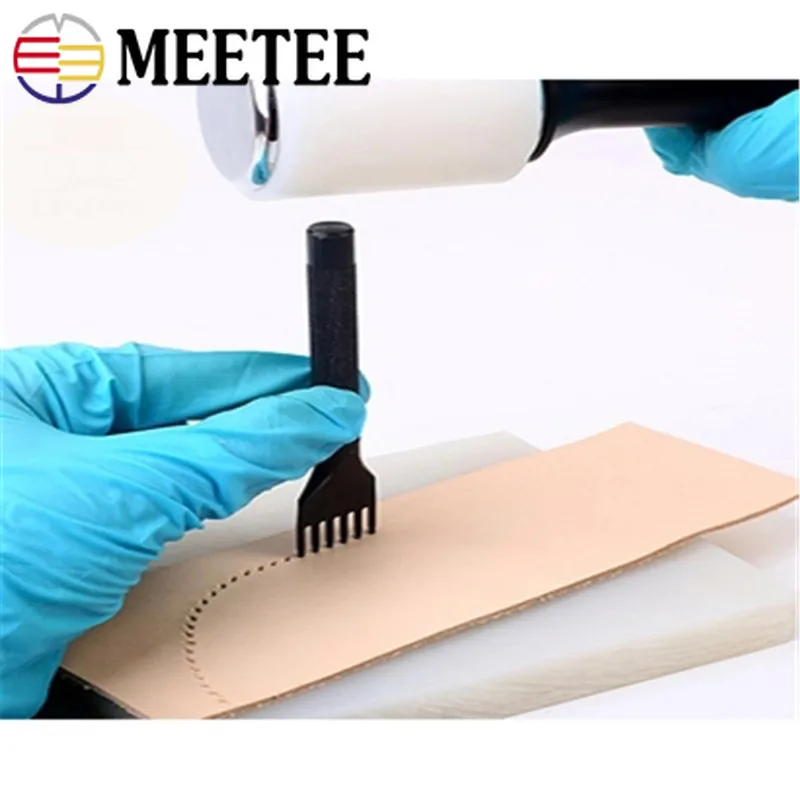 Meetee крепкая вилка ручной работы из воловьей кожи Diy инструмент Пробивка Белая
