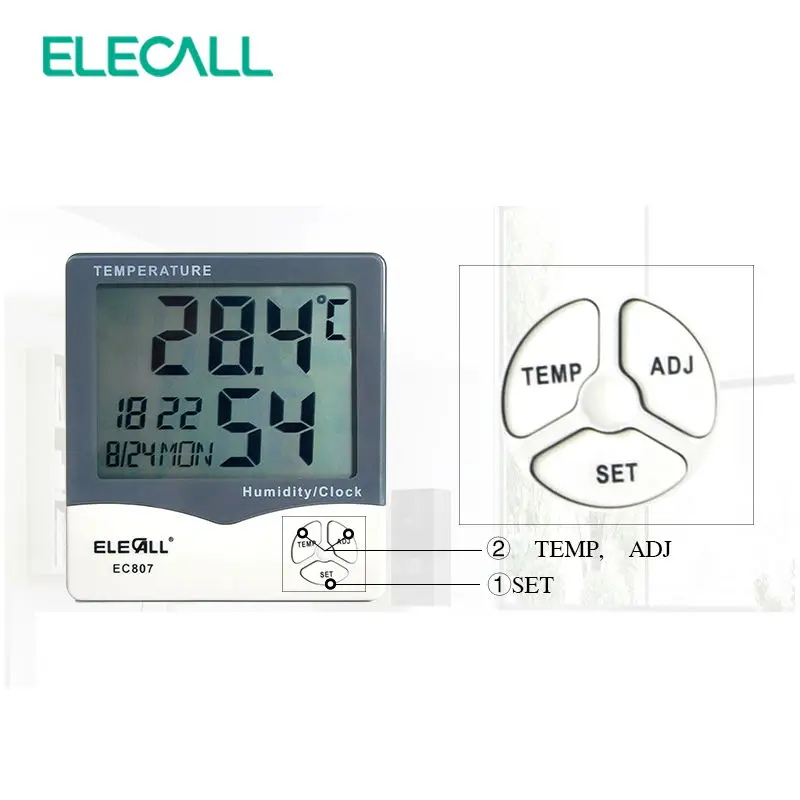 ELECALL EC807 высокоточный электронный измеритель температуры и влажности термометр