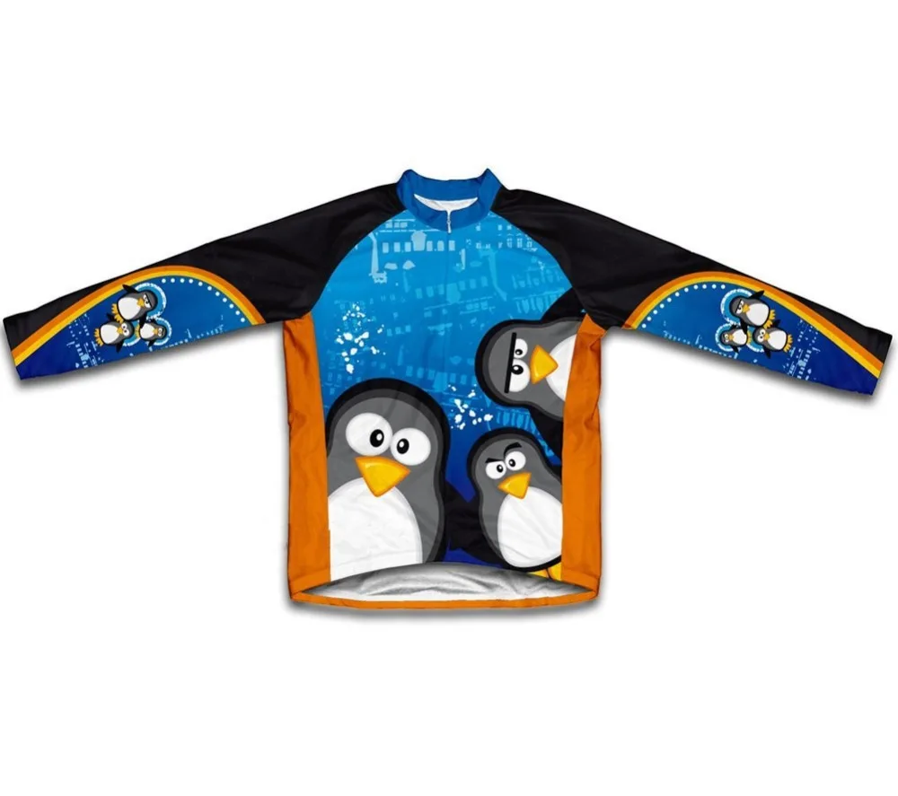 Curious Penguins Флисовая теплая зимняя велосипедная Джерси с длинным рукавом одежда Ropa