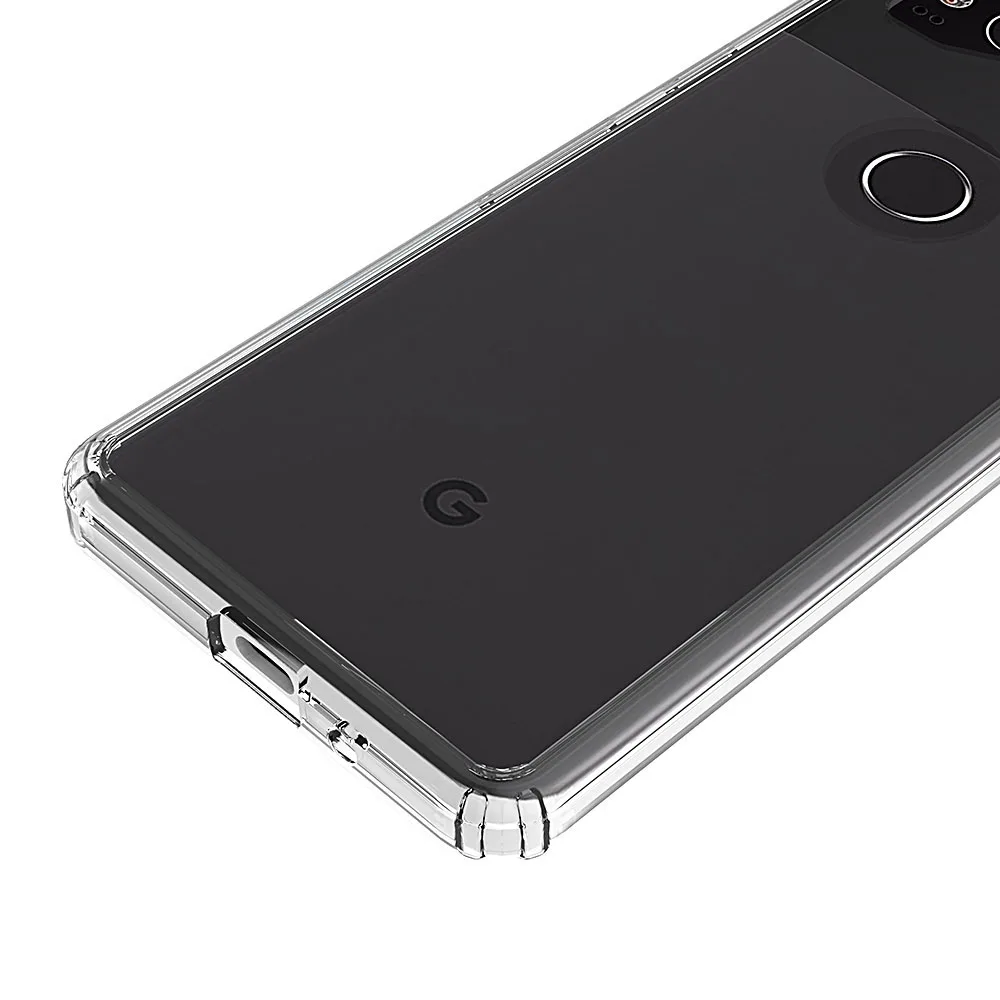 Тонкий прозрачный чехол для Google Pixel 2 мягкая рамка из ТПУ жесткий с защитой от