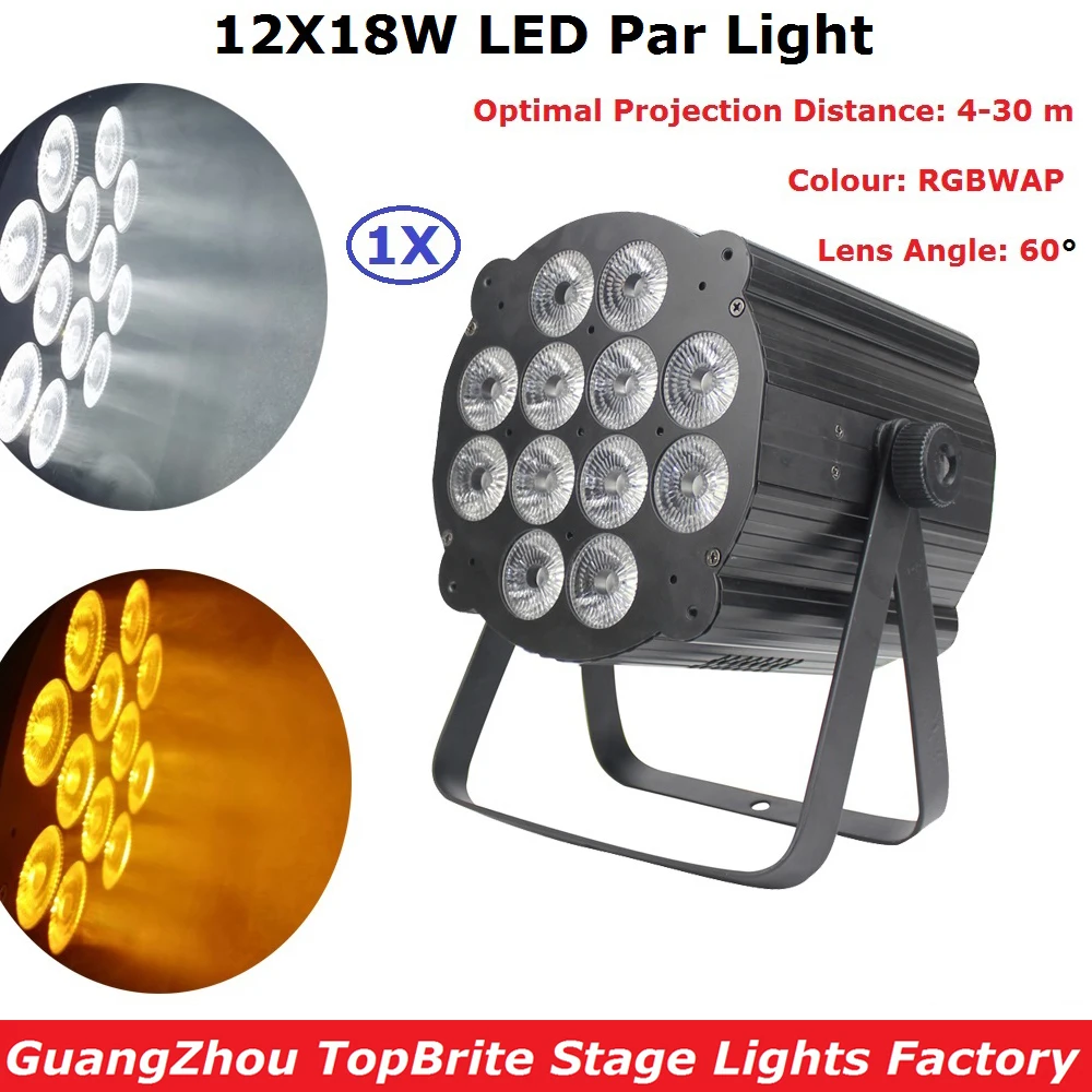 Светодиодный сценический светильник RGBWAP 6IN1 12X18W с DMX512 для дискотеки DJ проектора