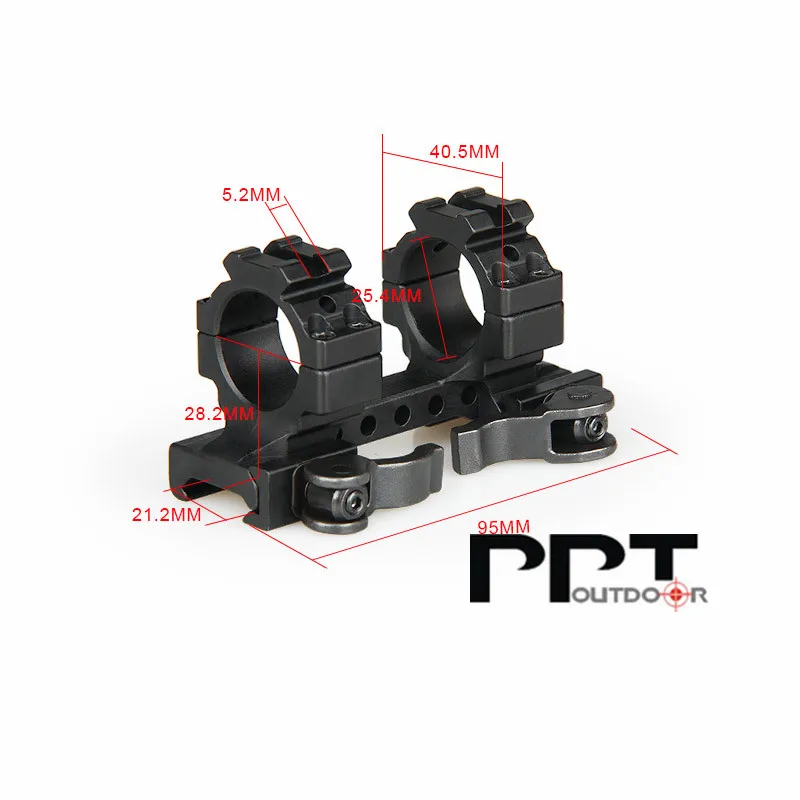 PPT 25.4mm Aluminum Double Ring Scope Mount Quick Detachable mount For Picatinny Rail Weaver PP22-0241 | Спорт и развлечения