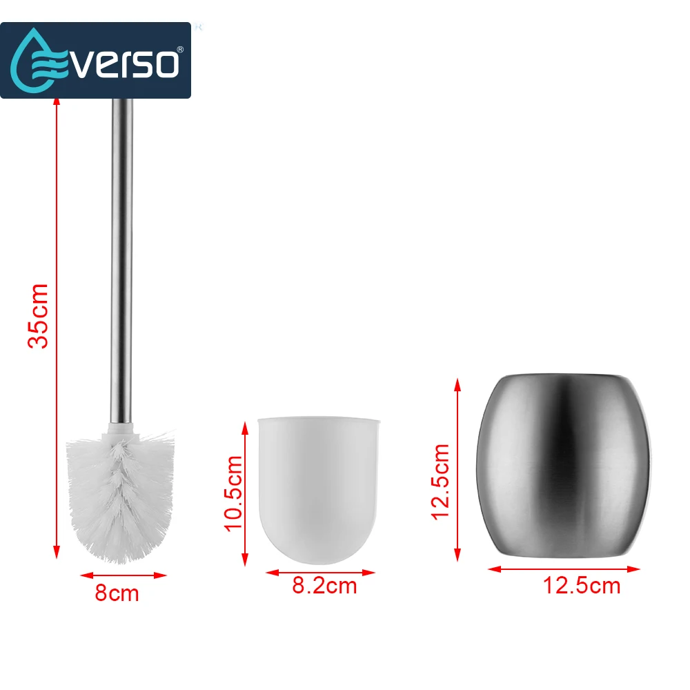 EVERSO 1 набор из нержавеющей стали держатели для туалетной щетки Bylon щетка для чистки туалета хромированная Туалетная щетка держатель