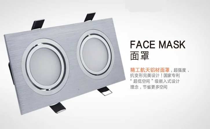 2018 светодиодные светильники 2*15 Вт квадратный потолок свет 120lm/w epistar выгодный