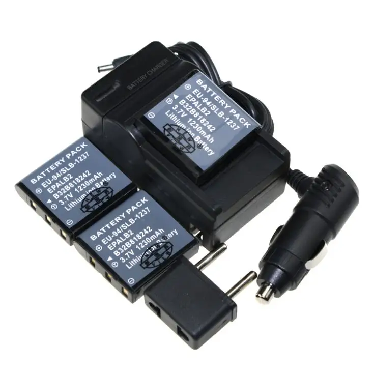 High Capacity 2PCS Battery For Camera 3.7V EU-94 /SLB-1237 EU 94 /SLB 1237 Replacement | Электроника