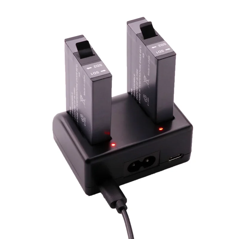 

2Pcs 2720mAh Gopro Fusion Battery Accu+Dual USB Charger with Type C Port for Gopro Fusion 360 Degree Camera ASBBA-001 Battery