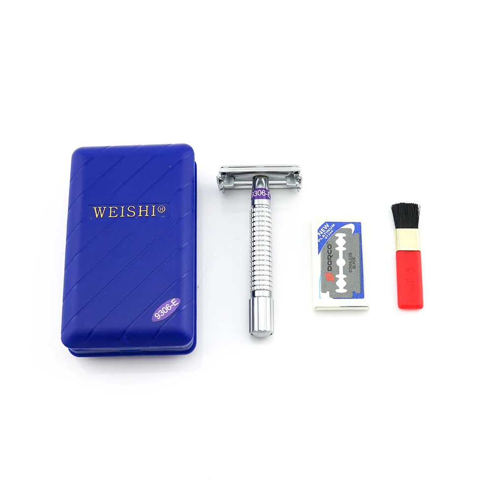 Безопасная бритва WEISHI латунный материал матовая Серебряная 9306 E EL высшее