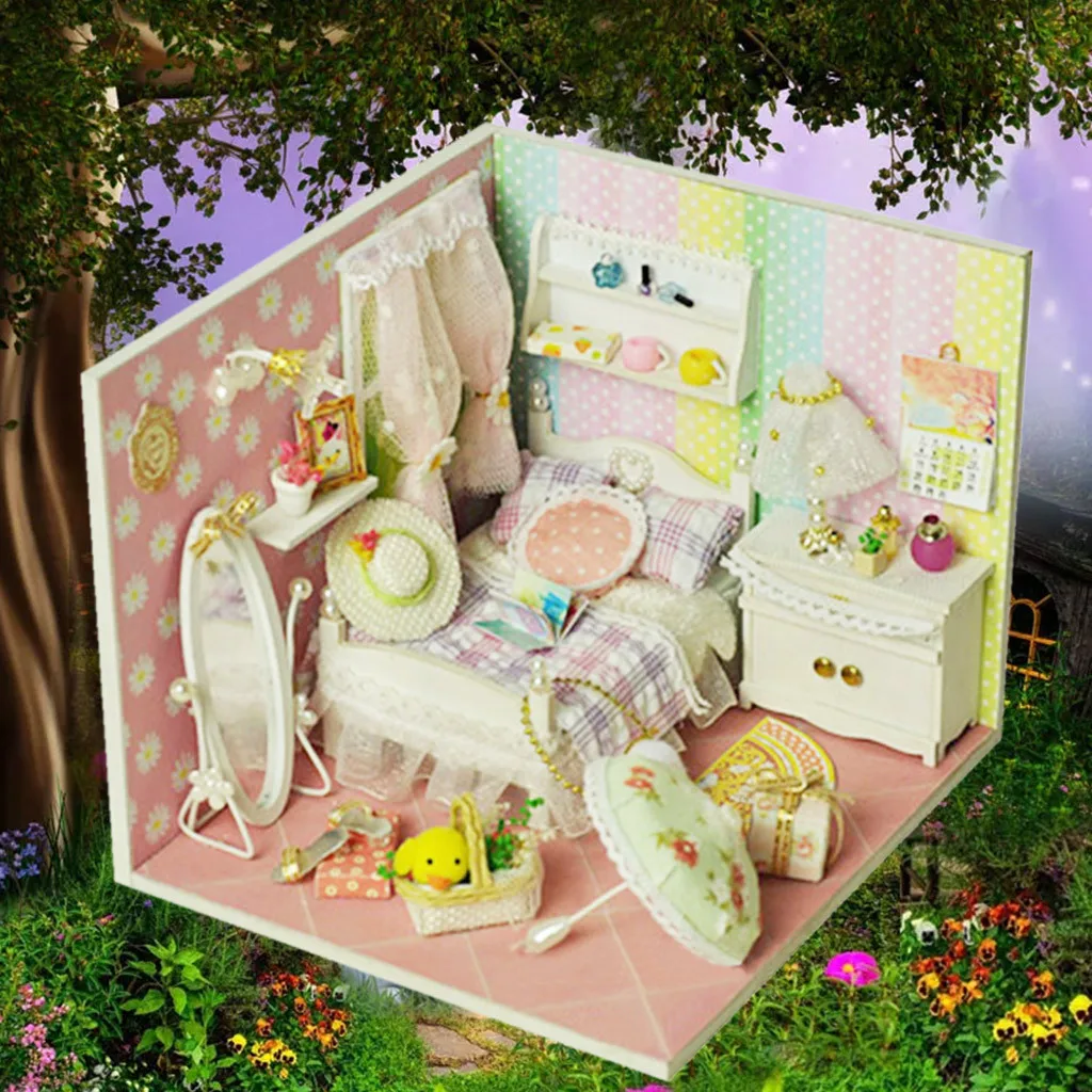 CUTEBEE Деревянный Кукольный дом игрушка мебель DIY миниатюрная 3D модель