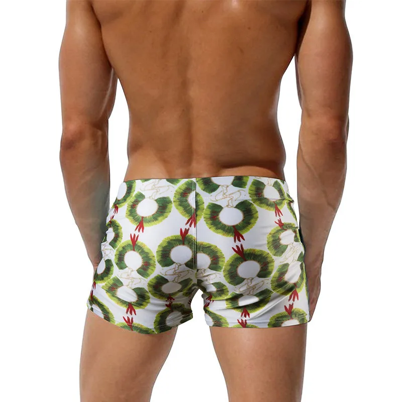 Мужские плавки с принтом эластичные трусы на шнуровке дышащие быстросохнущие