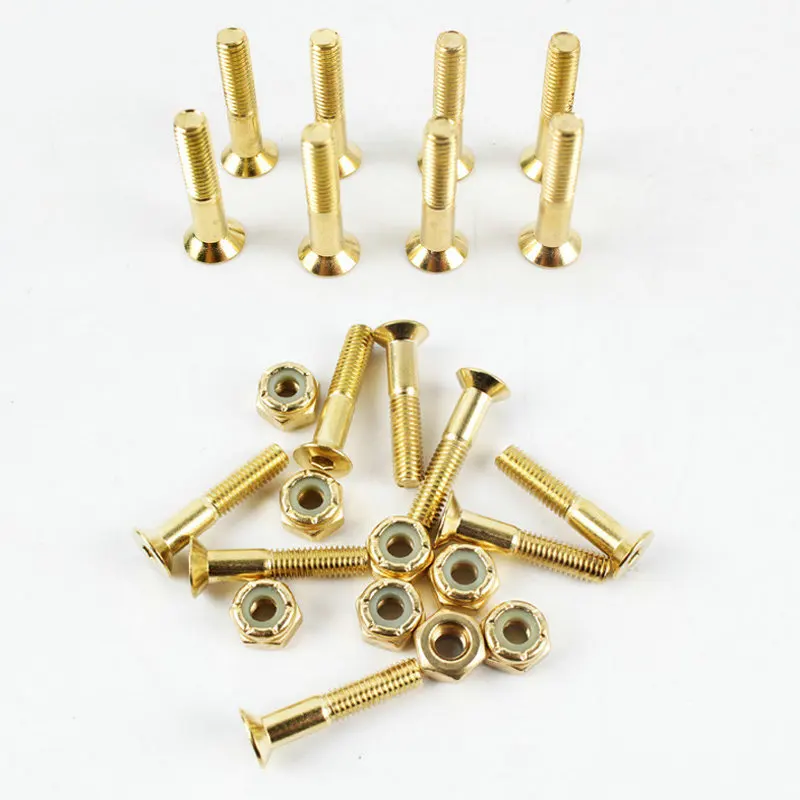 8 шт. 29 мм золото винтовые Fishboard болты скейтборд Запчасти железа Винтовые доска