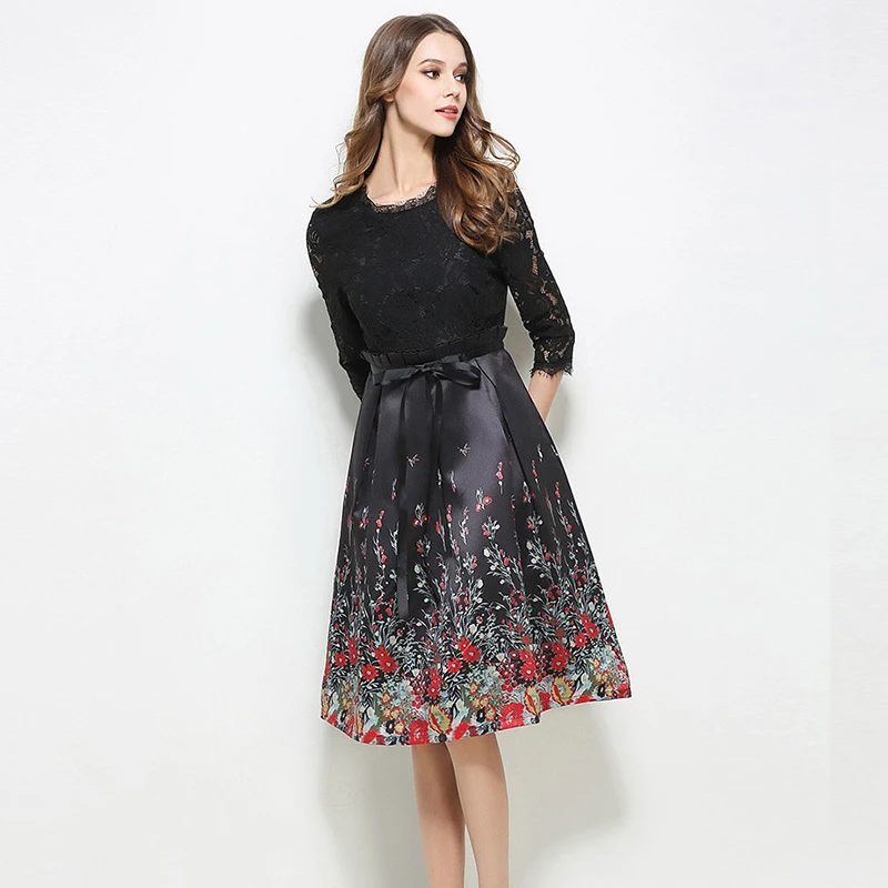 Nitree новые сезон: весна–лето Для женщин высокое качество платье Мода круглый