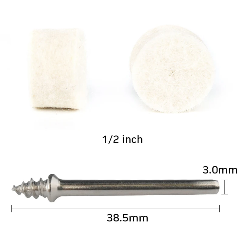 Фетровое полировальное колесо 1/2 дюйма 1/4 Аксессуары Dremel подходит для дрели
