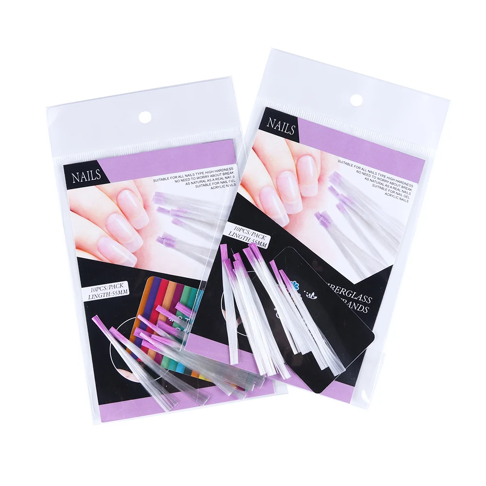10 шт. стекловолокно для наращивания ногтей стеклянные Fibernails шелковые шарфы формы