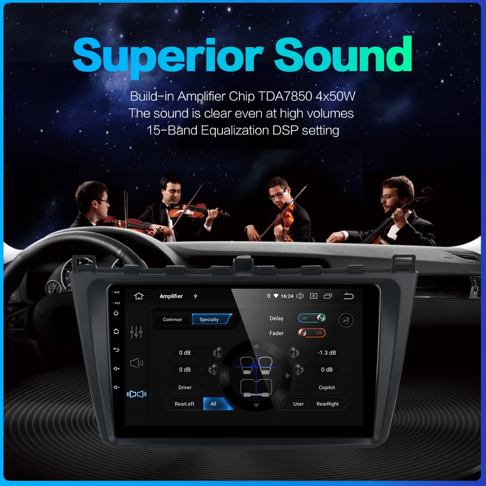 Dasaita " ips сенсорный экран стерео gps Android 9,0 для Mazda 6 2008 2009 2010 2011 навигация Bluetooth TDA7850 4 Гб ram MAX6